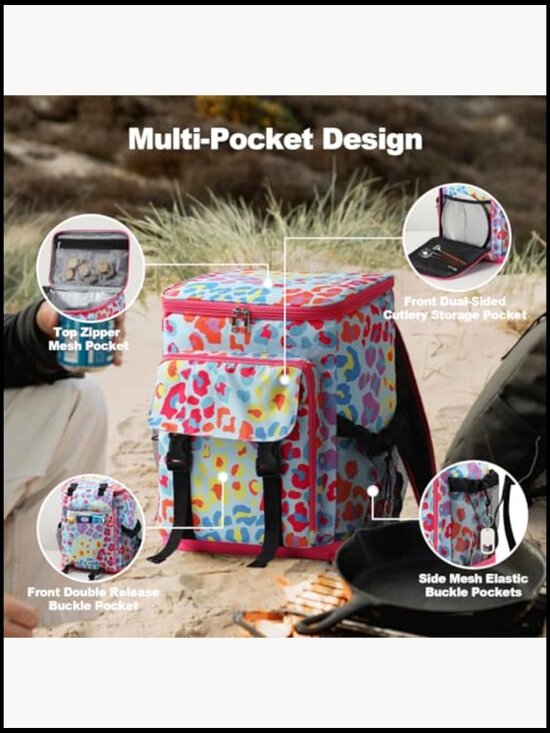 Insulated Leak Proof Backpack Cooler Lightweight Durable Outdoor Camping Beach